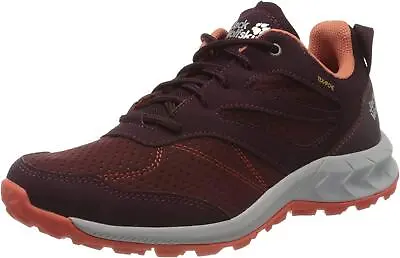 New Women Jack Wolfskin Woodland Texapore Low W Rise Hiking Shoes Burgundy UK 8 • £39.99