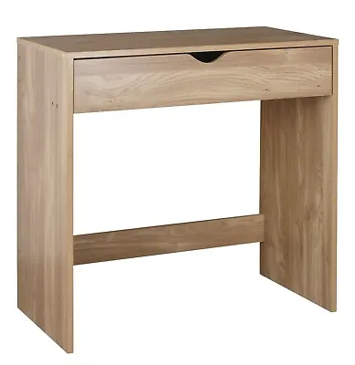 Wooden Dressing Table Vanity Computer Desk Bedroom Furniture Single Drawer Oak • £54.95