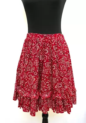 Square Dance Skirt ~ Western Red Bandana Design ~ No Tag • $19.95