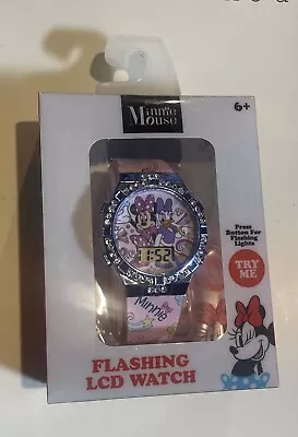 Minnie Mouse Flashing Digital LCD Watch NEW Purple Pink Rhinestones • $11