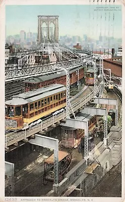 Manhattan New York City Brooklyn Bridge Train Railroad Station Vtg Postcard E9 • $8.85