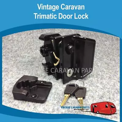 Caravan DOOR LOCK TRIMATIC  Vintage ( GENUINE ) Old Style Complete  D0120 • $114.50