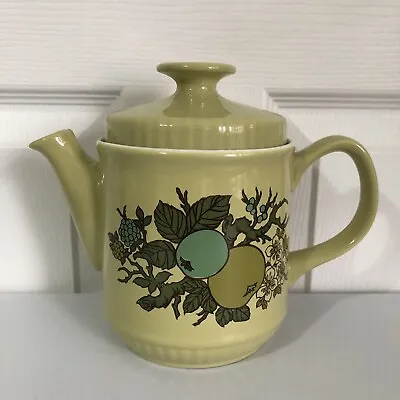 Vintage Alfred Meakin England Green Ceramic Appledore Pattern Teapot • £24.99