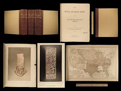 1875 Civil War Medicine & Surgery ATLAS Scurvy Measles Pathology FEVERS Plates • $1500