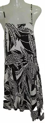 ZULU & ZEPHYR Black & White Asymmetrical Sleeveless Dress Size 12 Medium M • $8.50