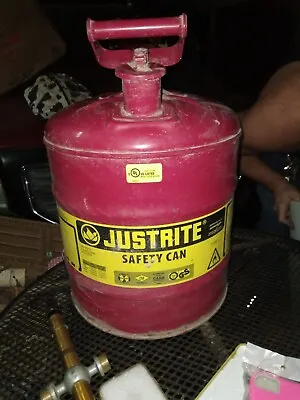Vintage Eagle Red Metal 5 Gallon Gasoline Safety Can Good Condition • $49.99