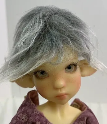 Dark Grey & Light Grey Mohair Doll Wig  Modern BJD Vintage Or Antique Dolls Sz5 • $20.25
