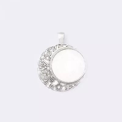 £5.99 • Buy 10x Tibetan Silver Round Pendant Trays 25mm Round Blank Bezel Cameo Setting Base