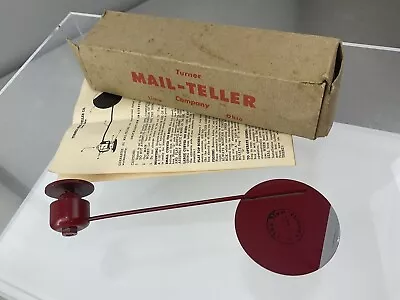 Vtg 1940’s Turner Mail Teller Rural Mailbox Metal Flag Mail Signal Alert Sign • $49