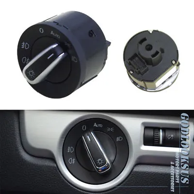 Chrome Headlight Auto Euro Switch For VW Golf Jetta MK5 MK6 Passat CC B6 GTI • $12.77