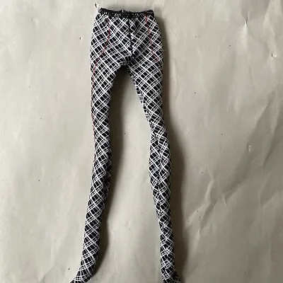 Monster High MH Frankie Stein Home Ick Black & White Plaid Tights DOLL CLOTHES • $12.50