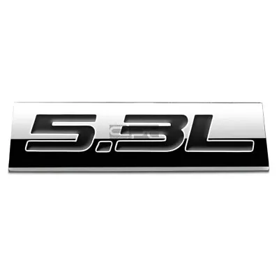 Bumper Sticker Metal Emblem Decal Trim Badge Polished Chrome Black 5.3l 5.3 L • $6.28