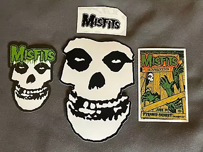 Lot (4) MISFITS 3/4  To 4  Band Logo STICKERS Black White FREE! DANZIG FAST • $8