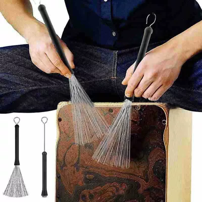 Metal Wire Drum Brushes Cleaning Tool Portable Jazz Musical Retractable Sti_-_ • $9.24