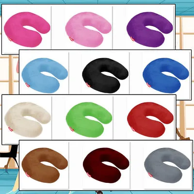 BookishBunny Memory Foam U Shape Travel Neck Pillow Airplane Cushion Multi Color • $9.97