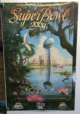 30  X 20  Super Bowl XXXL New Orleans 1997 Poster Miller Beer • $12.60