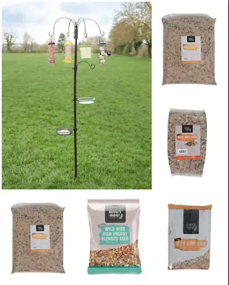 £10.99 • Buy Bird Feeding Station Guard Wild Garden Feed Seed Nuts Fat Balls Water Bath Tray