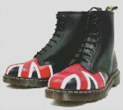 Cross Stitch Pattern Chart DM's Doc Martens Flag Union Jack - Not Real Boots • £4.50