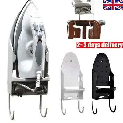 Door Wall Mounted Iron Holder Ironing Board Hanger Storage Rack Organizer Hook • £8.79