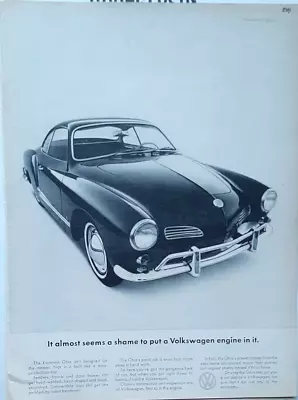 1965 Volkswagen Karmann Ghia Original Vw Advertising Ad Shame To Put An Engine • $5.95