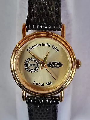 Vintage Quintel Ford Motor Company UAW Watch Original Leather Ban NEW IN BOX • $30