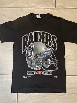 1992 Salem Oakland Raiders Helmet T-Shirt Size Medium Los Angeles Vintage • $60