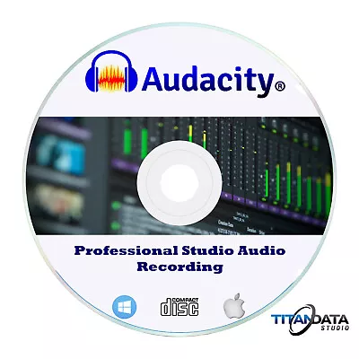 Audacity Professional Audio Music Studio Editing-Recording Software-Windows-CD • $5.85