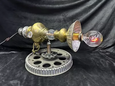 Steampunk Raygun Table Top Lamp Handmade Repurposed Metal One Of A Kind Light • $220