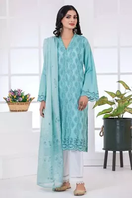 Lakhany 2 Piece Stitched Chikankari Embroidered Cambric Shirt - LSM-2740 • £39.99