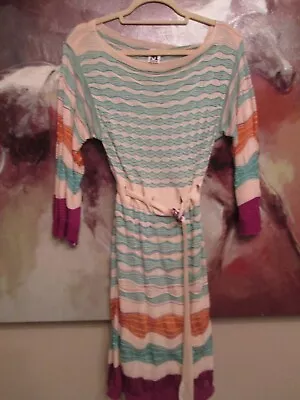 Pretty Missoni Multi Color Belted Knit Dress Sz 8 Lqqk!! • $69.99