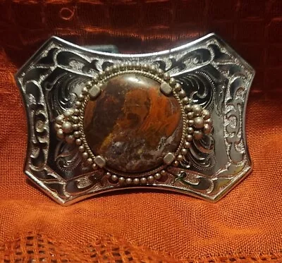 ***Vintage Western Style Belt Buckle With Agate Stone*** • $20