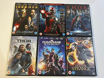 Marvel Dvd Film Bundle Iron Man 1 2 Thor Doctor Strange Guardians Of The Galaxy • £10.95