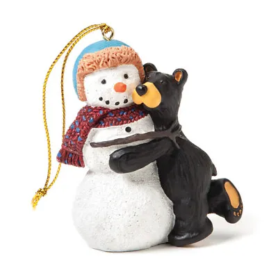 $11.50 • Buy Black Bear Christmas Ornament  Winter Hugs  By Jeff Fleming Bearfoots Snowman