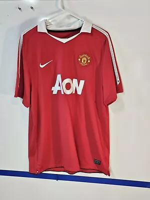 Nike Dri-Fit Manchester United Football Jersey Mens XL 2010-2011 Home 382469 Red • $36.98