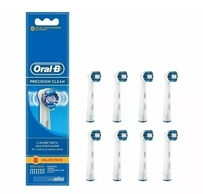 $28.99 • Buy 8 X Genuine Oral B Replacement Electric Toothbrush Heads Precision Clean - Braun