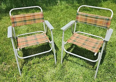 Vintage MCM Folding Lawn Chair Furniture Aluminum Mid Century Modern Patio 12 • $55