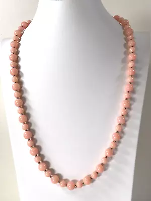 Vintage Salmon Coral Beaded Necklace 24  Costume Jewelry Estate • $3