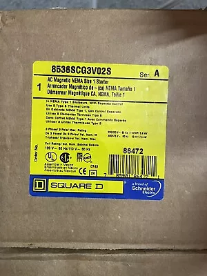 SQUARE D - 8536SBG3V02S AC Magnetic NEMA Size 1 Starter • $274.99