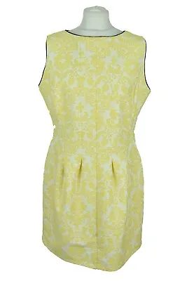 £17.46 • Buy COAST Yellow Dress Size Uk 16 Womens Us 12 FR 44 D 42 Sleeveless Summer White