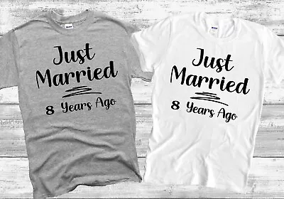 8th Wedding Anniversary Matching Couples Shirt Gift For Wedding Anniversary • $14.99