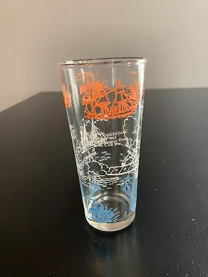 RARE VTG Hazel Atlas Drinking Tumbler Civil War Monitor Vs Merrimac • $10