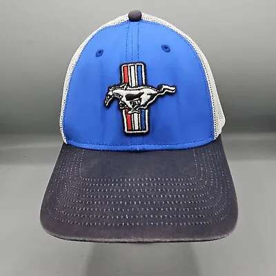 American Needle Ford Mustang Mesh Snapback Hat Cap Horse Blue White Adjustable • $9.99