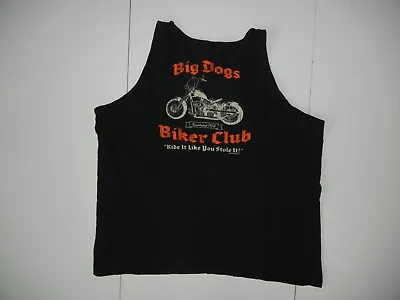 Vtg Y2k 2006 BIG DOGS Black BIKER CLUB TANK TOP Motorcycle Shirt Men's 4XL Big • $25.49