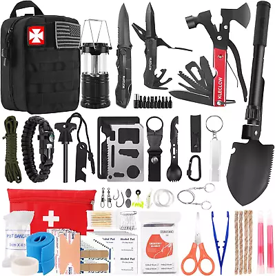 160 Pcs Emergency Supplies Camping Accessories With Upgraded Molle Bag Gifts Fo • $65.86