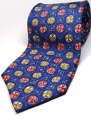 LANDS' END 65  Extra Long Handmade In USA Silk Tie Men's Blue Red Green NEW • $11.99