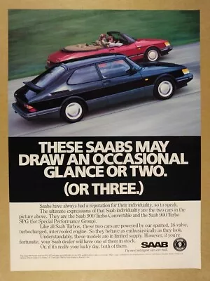 1988 Saab 900 Turbo Convertible & SPG Vintage Print Ad • $9.99