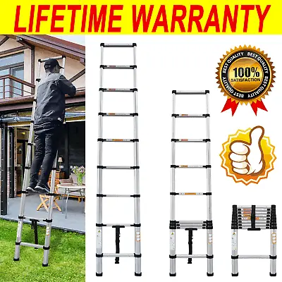 Portable Multi-Purpose Telescopic Ladder Adjustable Height 330lbs Capacity EN131 • $72.09