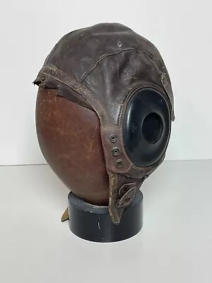 Vintage WWII US Army Air Force A-11 Leather Flight Helmet Size Large 3189 • $35