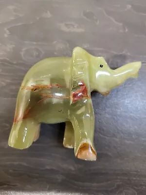 Elephant Figurine Green Onx Jade  Marble Natural Hand Carved Aventurine Rare 3  • £28