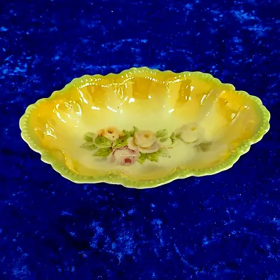 Vintage Leuchtenburg Germany Rose Floral Trinket Relish Serving Dish 5 X 7.5 • $11.90